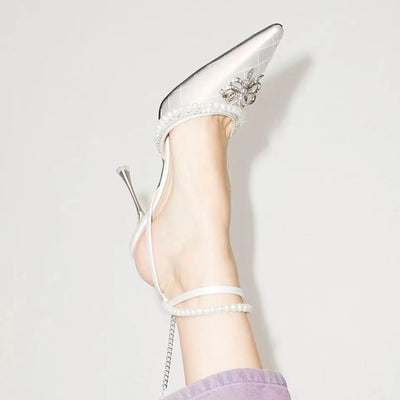 Tacones Stiletto con Moño Francés y Perlas Brillantes - Image 2