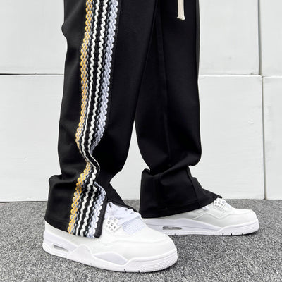 Pantalones Casuales Otoño con Rayas Laterales y Cierre de Cremallera - Image 10