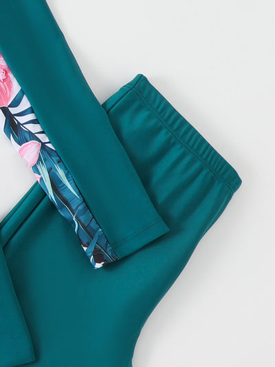 Traje de Baño Conservador de Dos Piezas con Mangas Largas para Niñas Talla M-L - Image 13