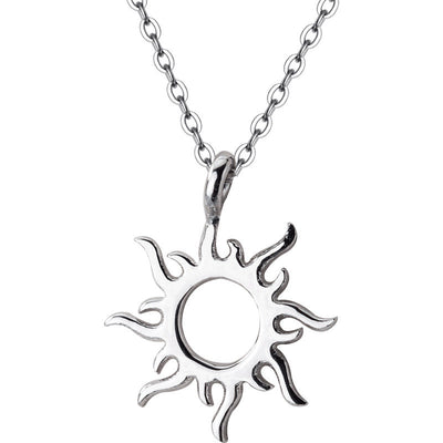 Collar Plata S925 Mujer Diseño Sol Hueco Rayo Corto Escote - Image 8