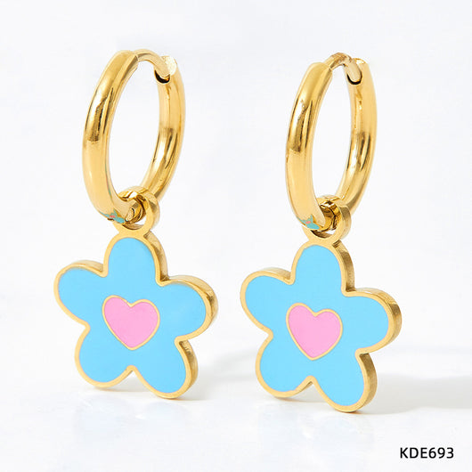 Conjunto de Collar y Aretes de Aleación con Diseño Colorido y Efecto Óleo - Image 4