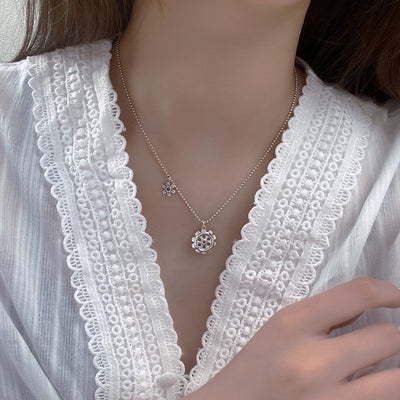 Collar Vintage de Plata Esterlina 925 con Engranajes y Perlas Redondas - Image 8