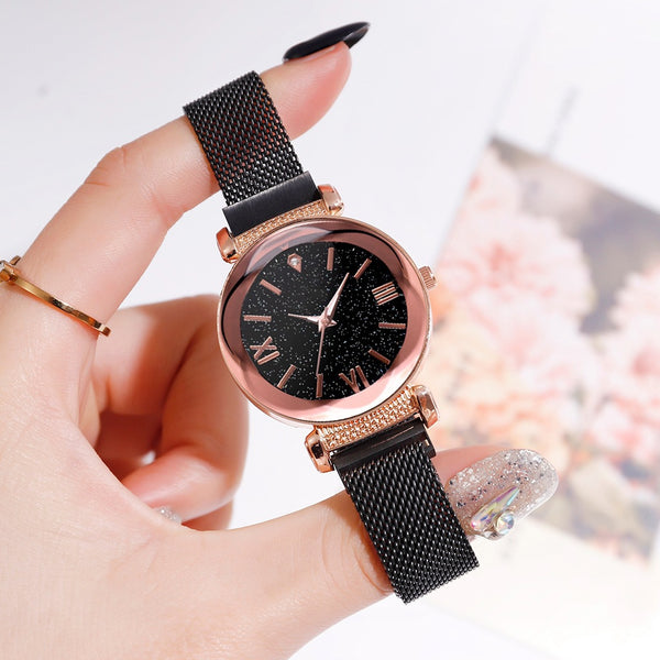 Reloj de Mujer Cielo Estrellado Magnético con Diseño Romano