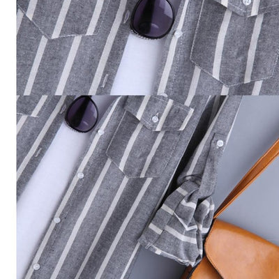 Camisa a Cuadros Suelta para Mujer - Corte Midi Primavera - Image 2