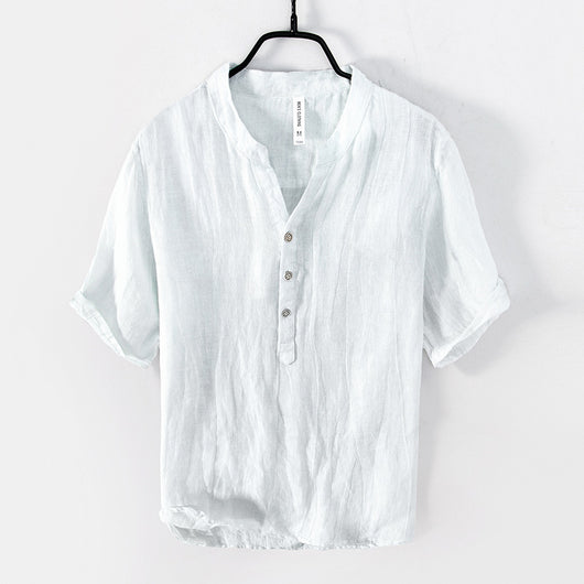 Blusa de Lino Retro Colores Sólidos - Image 3