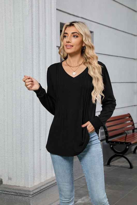 Blusa Suelta de Rayas con Mangas Largas para Mujer - Image 11