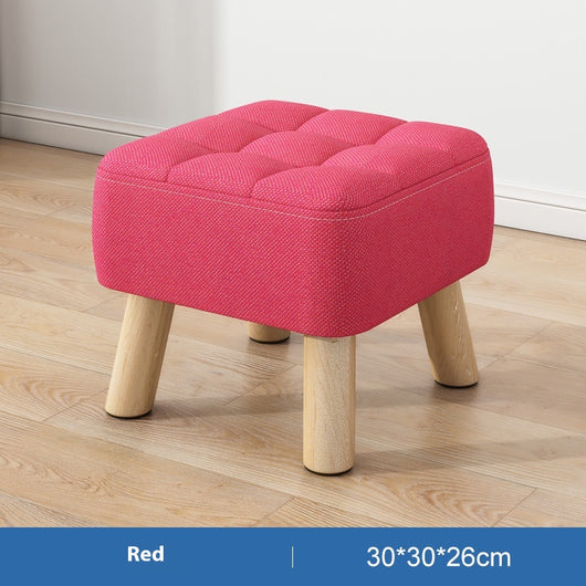 Taburete de Madera Maciza Minimalista con Tapizado - Image 5
