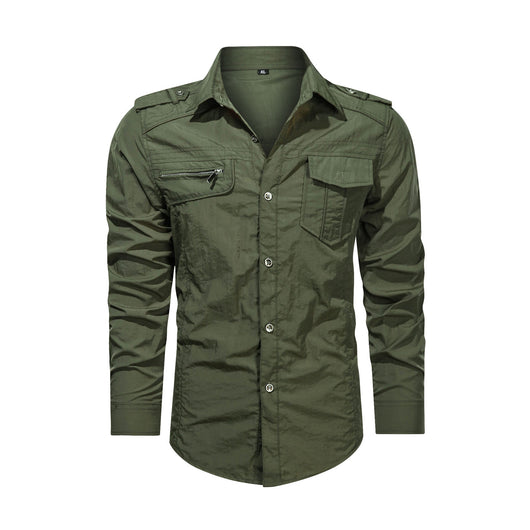 Camisa de Trabajo Multibolsillos Secado Rápido Hombre Manga Larga Otoño - Image 3