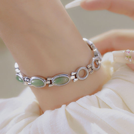 Reloj de Pulsera Lujo para Mujer con Jade Hetian Natural - Diseño Retro Impermeable - Image 3