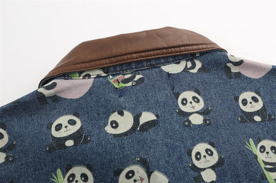 Chamarra Vaquera Estampada Panda Rojo para Hombre - Image 17