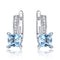 Aretes de Plata con Topacio Azul Cielo - Diseño Minimalista Cuadrado