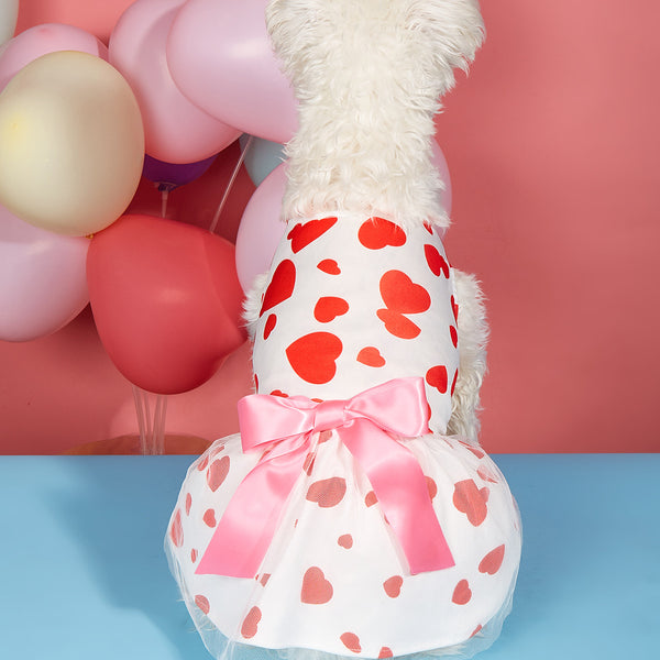 Vestido Estampado Día del Amor para Mascotas - Perros y Gatos