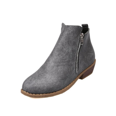 Botas Tobilleras Retro con Cierre Lateral Pulido - Estilo Europeo y Americano - Image 3