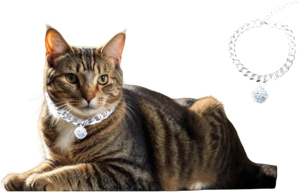 Collar de Cadena Dorada para Gatos y Perros con Cascabel - Joyería Ajustable Ligera
