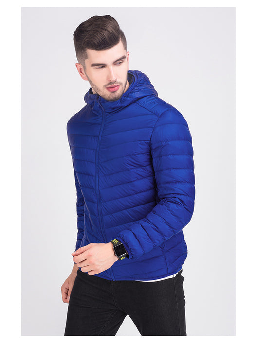 Chaqueta de Plumas Ligera para Hombre con Capucha Estilo Coreano - Image 26