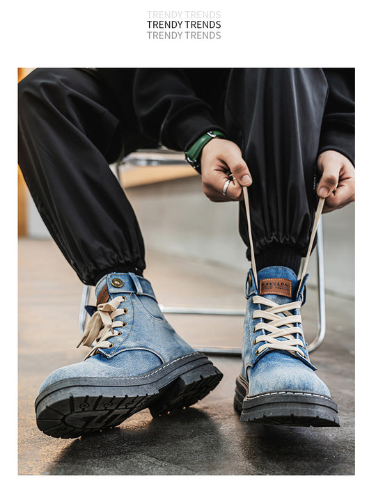Botas Martin Denim Talla Grande para Hombre - Calzado de Trabajo Versátil - Image 16