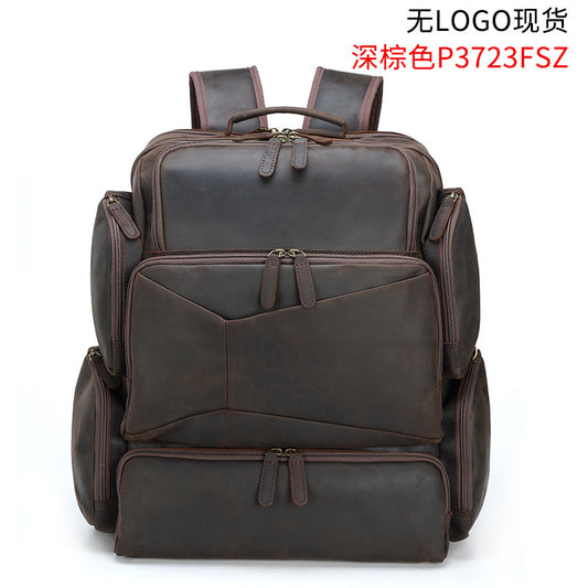 Mochila de Viaje en Cuero Crazy Horse Retro 17 Pulgadas - Backpack de Cuero Premium para Hombre - Image 2