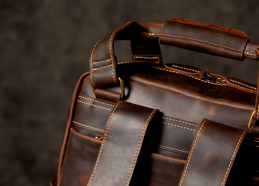 Mochila de Cuero Retro Crazy Horse para Hombre - Image 16