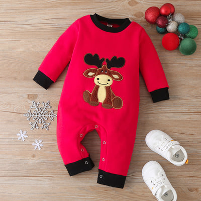 Body Bebé Algodón Manga Larga con Diseño Navideño Patchwork - Image 43