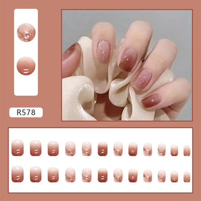 Uñas Postizas con Degradado Color Block - Set de 24 Piezas para un Look Sofisticado - Image 16