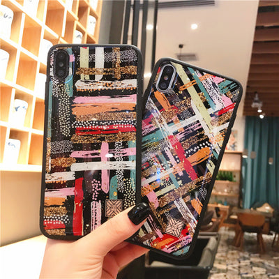 Funda Móvil con Diseño de Rayas Diamante y Onda Puntillada - Image 57
