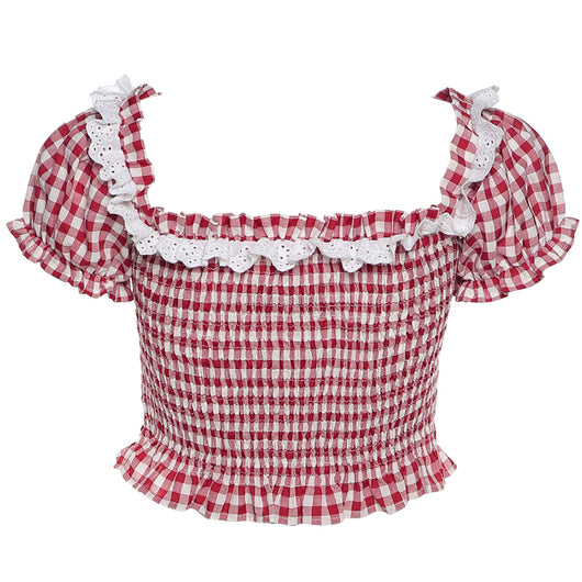 Blusa Corta Ajustada con Mangas Abullonadas - Image 8