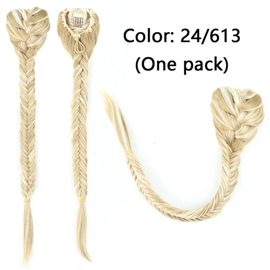 Peluca Trenza Sintética Cola de Caballo Estilo Fishtail para Mujer - Image 17