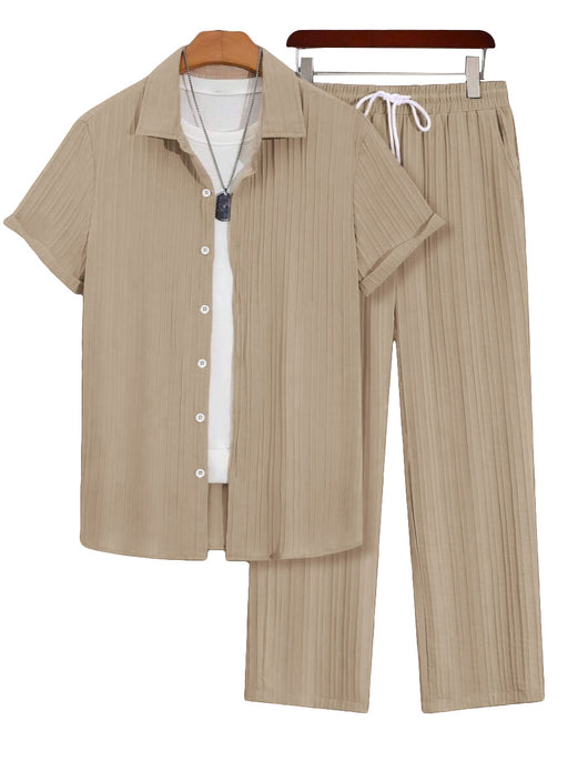 Conjunto de Pantalón y Camisa Suelta Casual para Hombre Talla Grande - Image 15