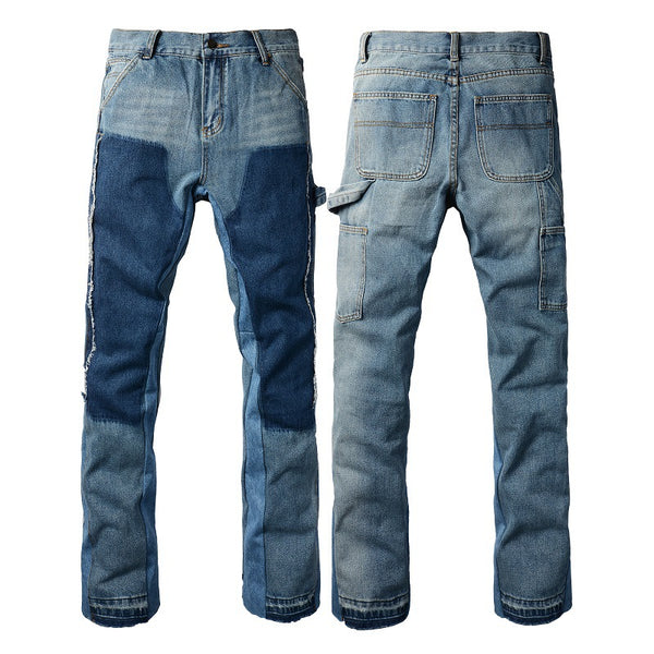 Jeans Retro de Contraste para Hombre