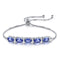 Pulsera de Topacio Azul para Mujer - Ajustable con Cadena de Eslabones