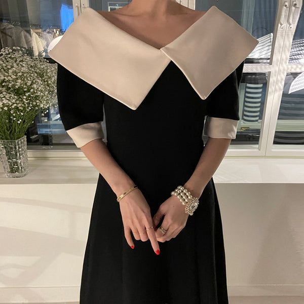 Vestido Largo Plisado Ajustado a la Cintura para Mujer