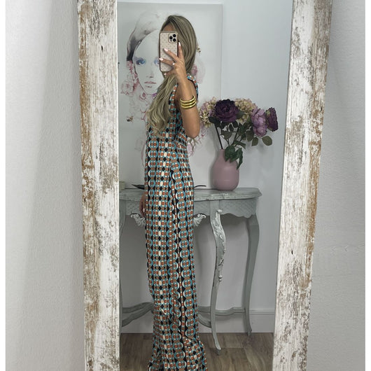 Conjunto Sin Mangas Estampado: Blusa y Pantalón de Cuello Redondo - Image 2