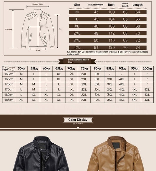 Chaqueta de Cuero Slim Fit Estilo Coreano para Hombre - Image 6