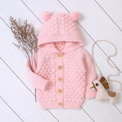 Chaqueta Tejida con Capucha y Bolitas de Lana - Image 12