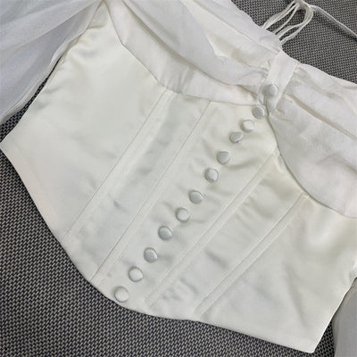 Blusa Cuello Cuadrado con Mangas Abullonadas Largas - Tela Francesa Ligera - Image 12