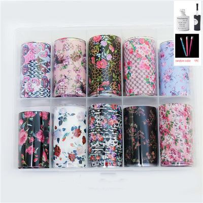 Set de 12 Láminas Decorativas para Uñas - Transferencias Nail Art - Image 40
