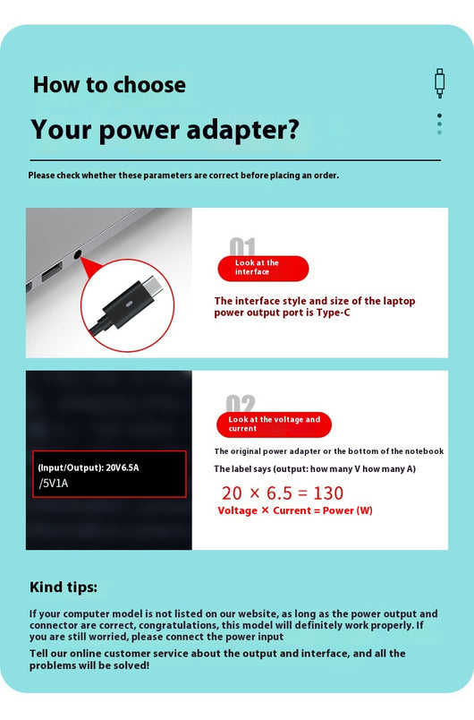 Cargador Rápido USB-C 130W para Laptop - Adaptador 20V 6.5A - Image 5