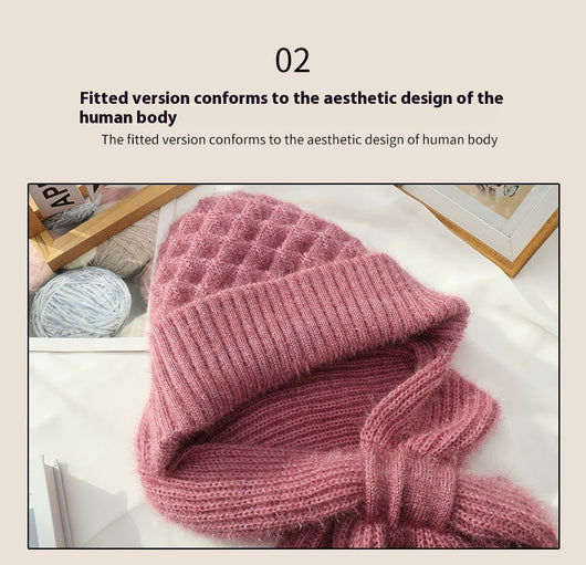 Gorro y Bufanda Tejida Doble Capa Acolchada - Abrigo Cálido en Lana - Image 22