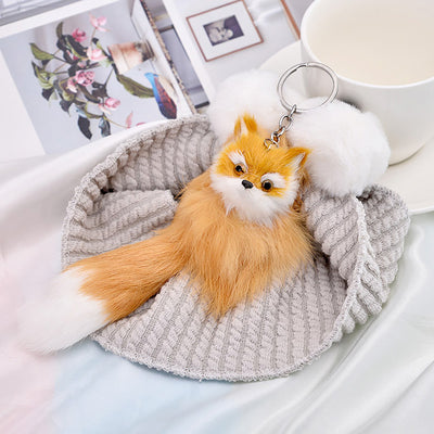 Llavero Zorro Peluche Coreano con Dije para Auto - Regalo Creativo - Image 7