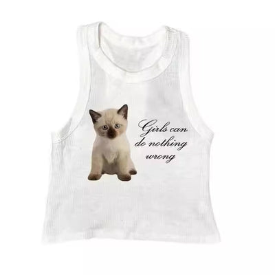 Chaleco Ajustado con Estampado de Gatos para Niña - Image 2