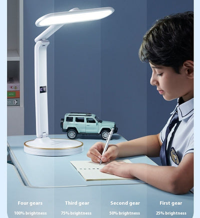 Lámpara de Escritorio Inteligente con Reloj, Carga Inalámbrica y Protección Visual - Image 11