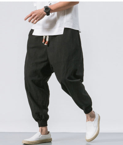 Pantalones Harem Estilo Chino para Hombre - Joggers Casuales de Algodón y Lino - Image 7
