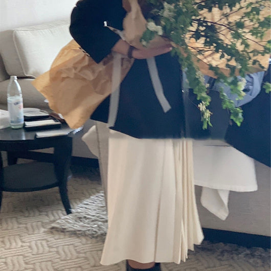 Falda Larga Plisada de Cintura Alta Elegante y Minimalista - Image 9