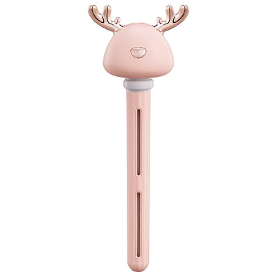 White and clear columnar mini humidifier with a cute bird-shaped top, featuring rose gold beak and tail accents. - Image 6