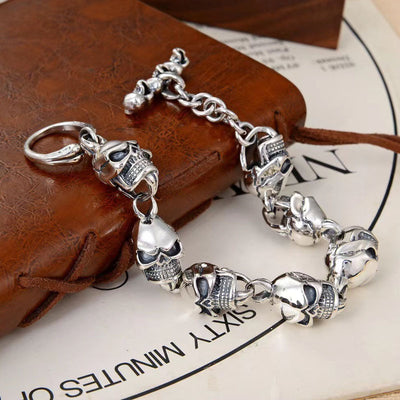 Pulsera de Plata 925 con Calavera de 12mm para Hombre - Image 5