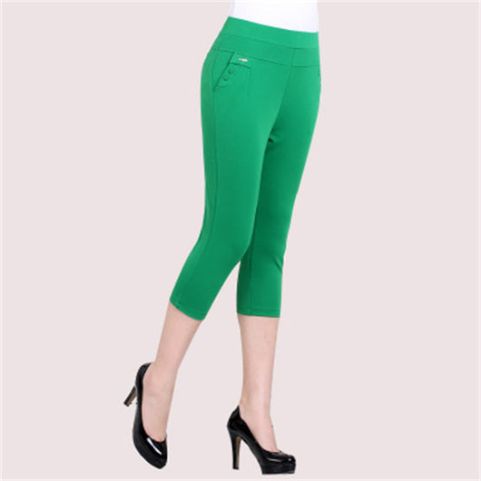 Pantalones Casuales de Cintura Alta en Colores Lisos - Image 18