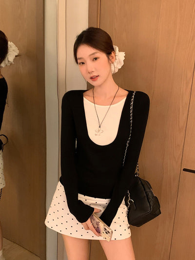 Blusa Coreana Ajustada para Transición de Otoño - Image 14