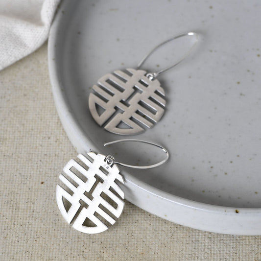 Aretes Vintage de Plata S925 Mate para Mujer - Image 2
