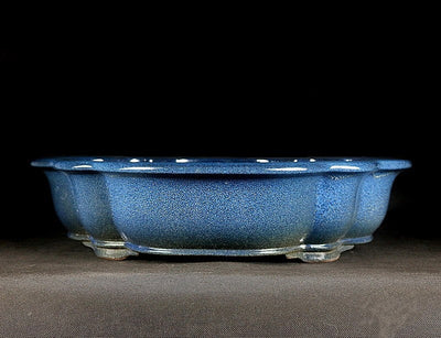 Maceta Bonsái Artesanal Cerámica Púrpura Jun Azul - Diseño Begonia Vintage - Image 7