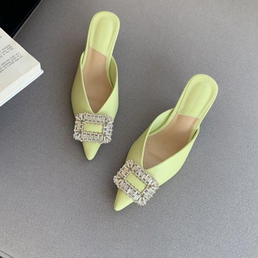 Sandalias con Hebilla de Strass Cuadrada - Diseño Elegante para Mujer - Image 4